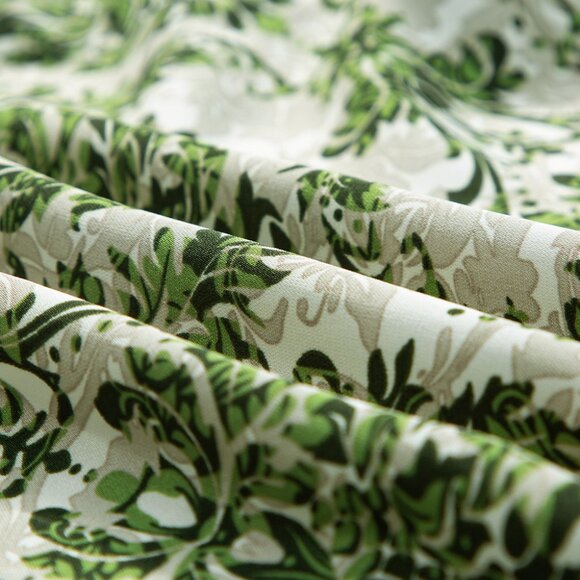 Green Vintage Floral Print Open Top and Shorts 2 Piece Set - Picture 9 of 11